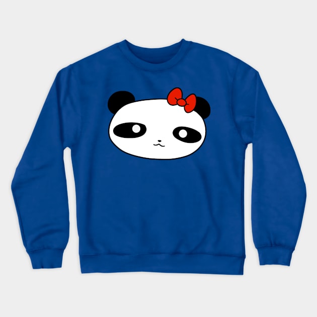 Bow Panda Face Crewneck Sweatshirt by saradaboru